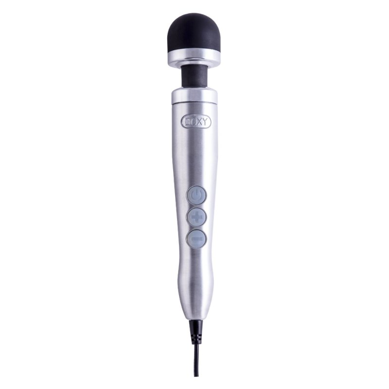 Вібромасажер DOXY Die Cast 3 Silver (Satin), дуже потужний, живлення 220В, металевий корпус - зображення 1