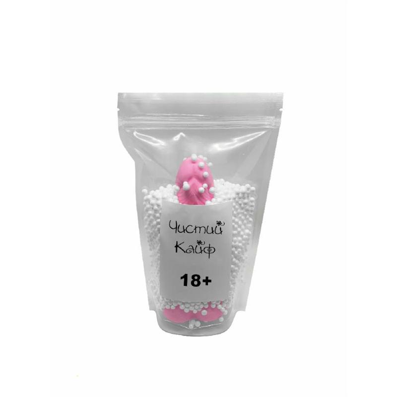 Мило у формі пеніса Чистий Кайф Pink size L, крафтове мило-член, натуральне