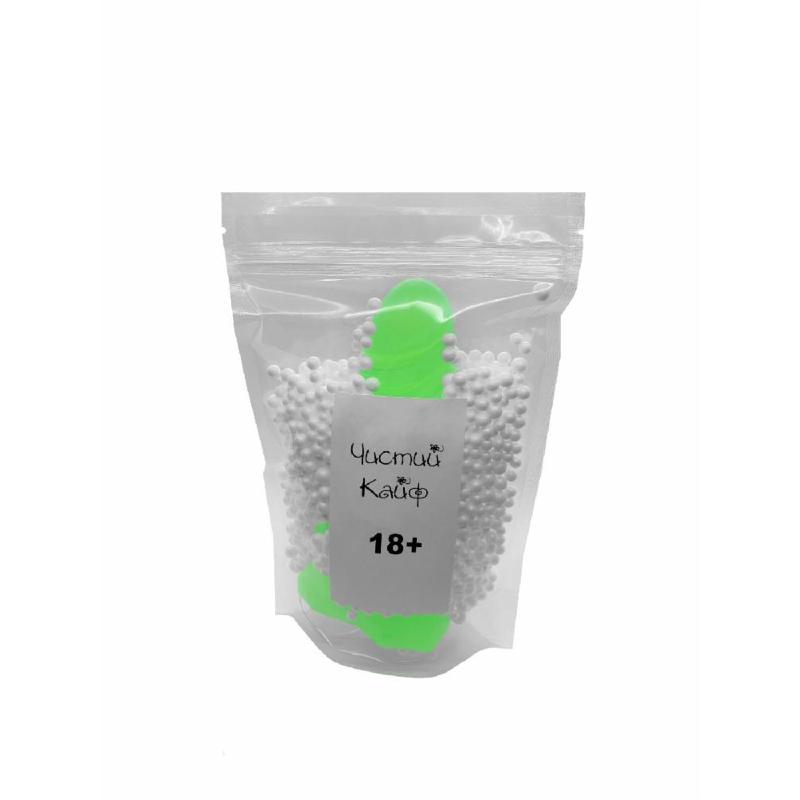 Мило у формі пеніса Чистий Кайф Green size M, крафтове мило-член, натуральне