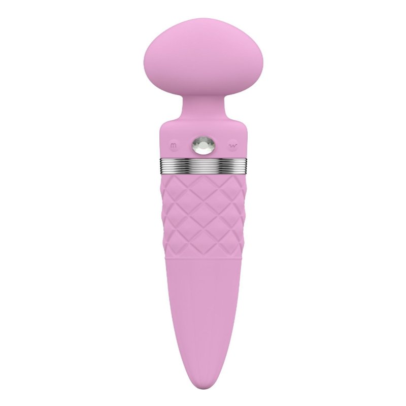 Вібромасажер 2в1 PILLOW TALK - Sultry Pink, класичний масажер і вібратор з ротацією, підігрів - зображення 1