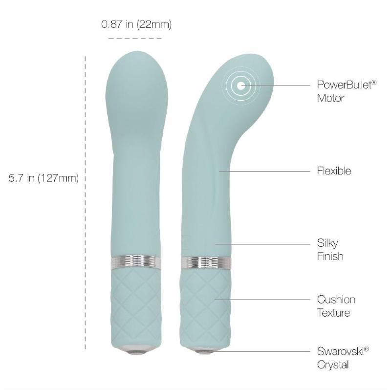 Розкішний вібратор Pillow Talk - Racy Teal з кристалом Swarovski для точки G, подарункове паковання