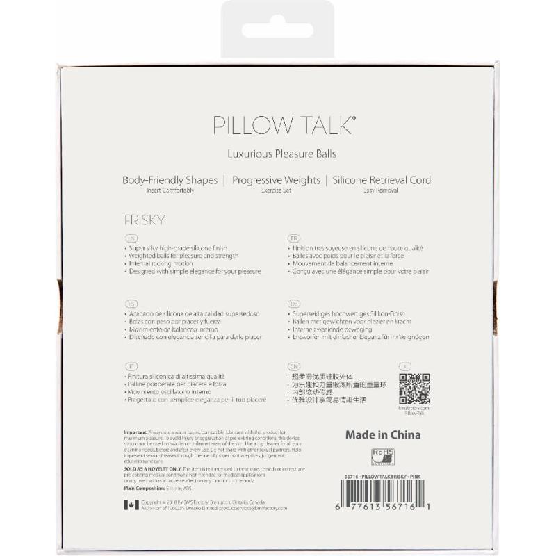 Розкішні вагінальні кульки PILLOW TALK - Frisky Pink з кристалом, діаметр 3,2 см, вага 49-75гр