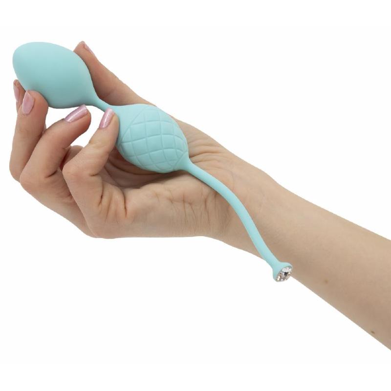 Розкішні вагінальні кульки PILLOW TALK - Frisky Teal з кристалом, діаметр 3,2 см, вага 49-75 гр