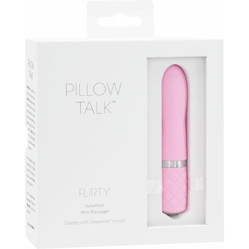 Розкішний вібратор PILLOW TALK - Flirty Pink з кристалом Swarovski, гнучка головка