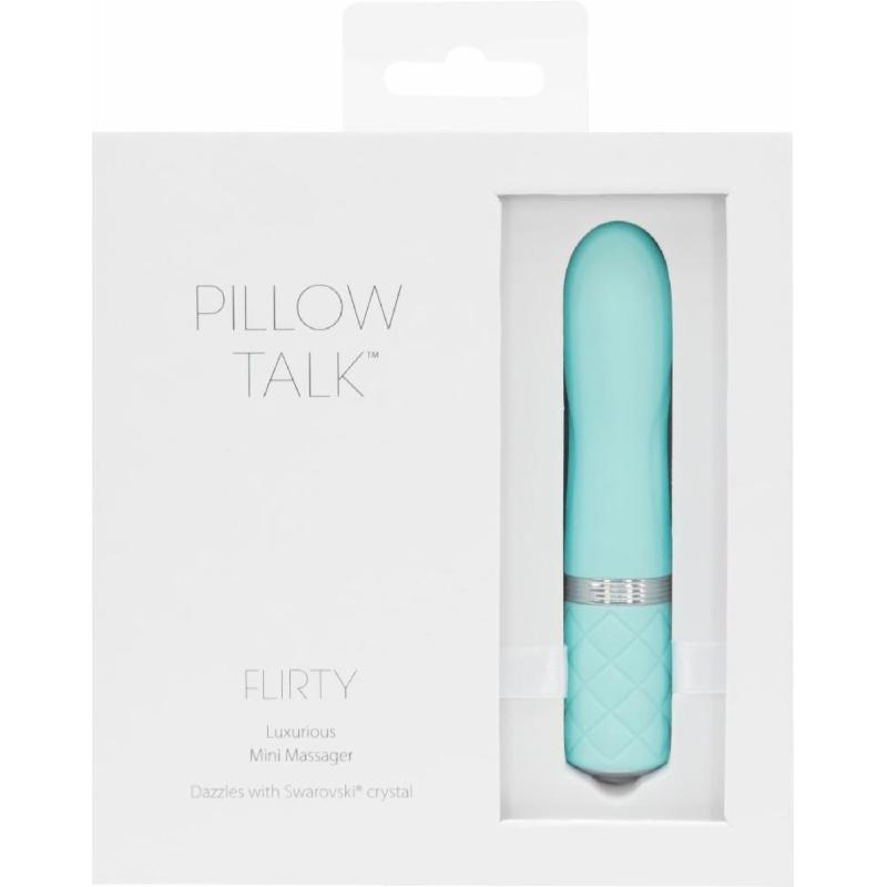 Розкішний вібратор PILLOW TALK - Flirty Teal з кристалом Swarovski, гнучка головка