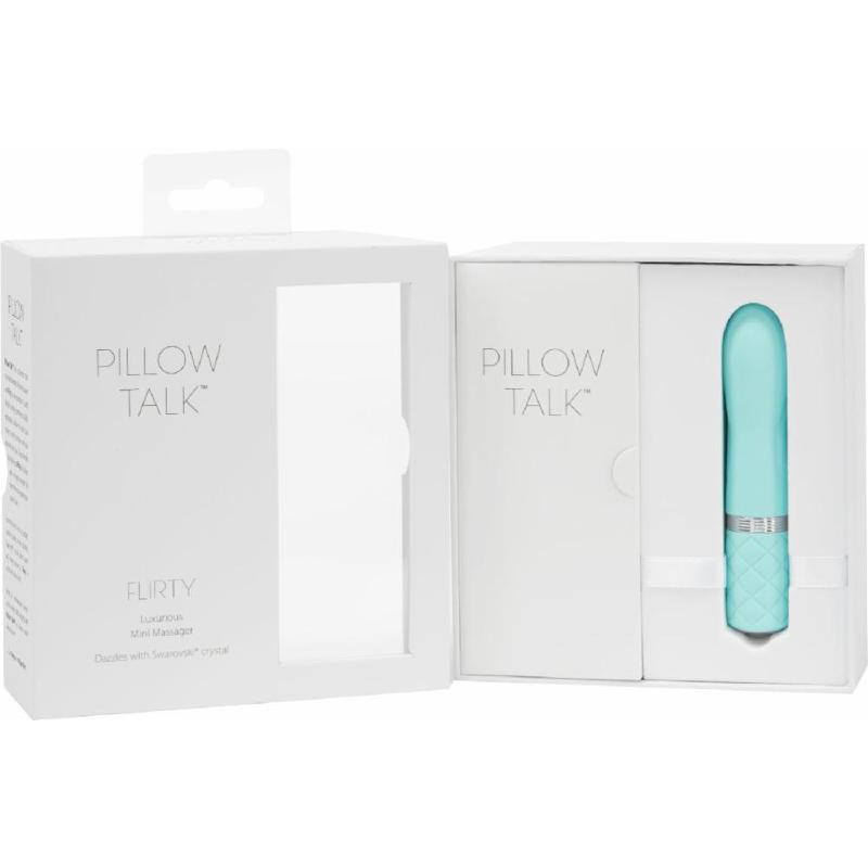 Розкішний вібратор PILLOW TALK - Flirty Teal з кристалом Swarovski, гнучка головка