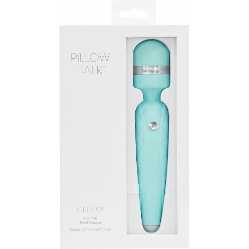 Розкішний вібромасажер PILLOW TALK - Cheeky Teal з кристалом Swarovski, плавне підвищення потужності