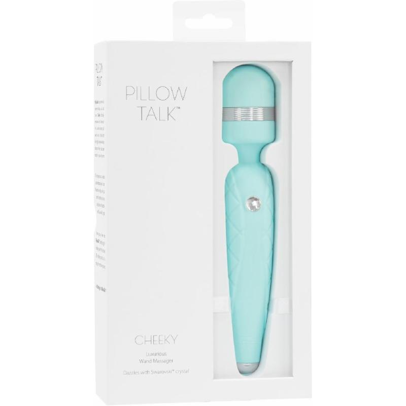 Розкішний вібромасажер PILLOW TALK - Cheeky Teal з кристалом Swarovski, плавне підвищення потужності