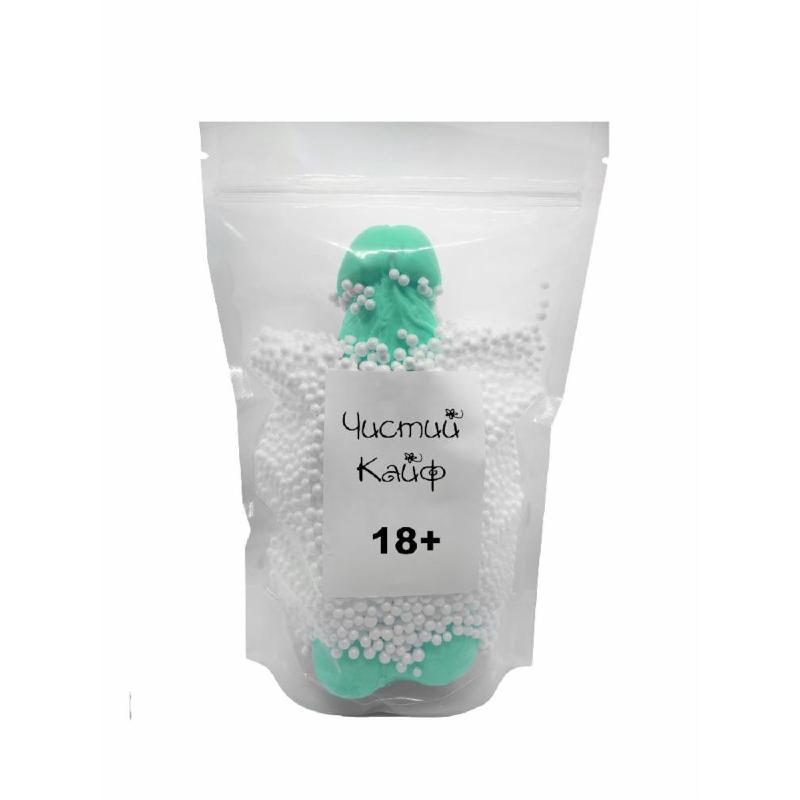 Мило у формі пеніса Чистий Кайф Turquoise size XL, крафтове мило-член, натуральне