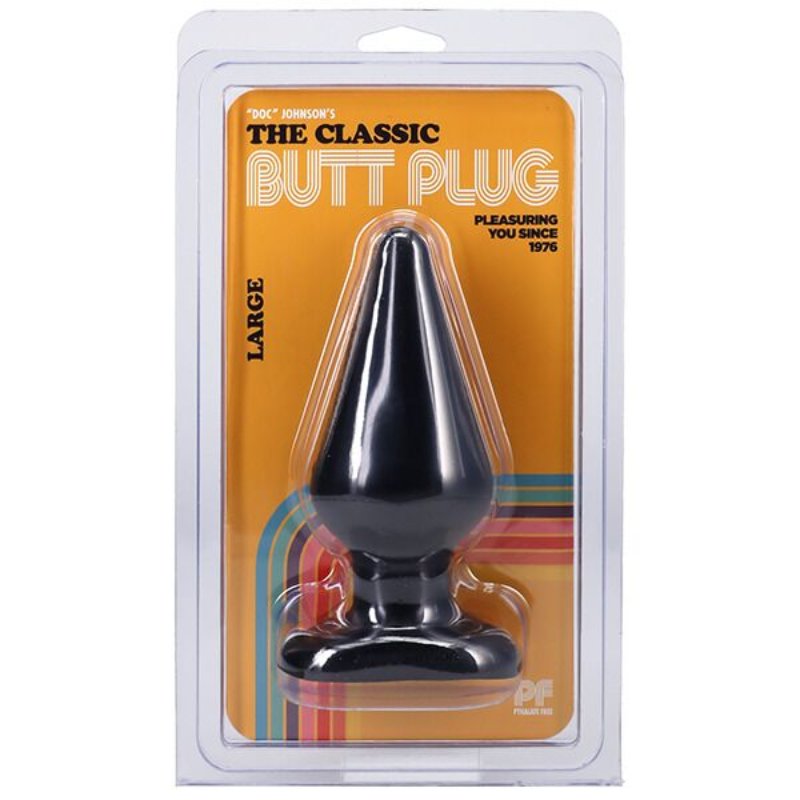 Анальна пробка Doc Johnson Smooth Classic Large - Black, макс. діаметр 5,7 см