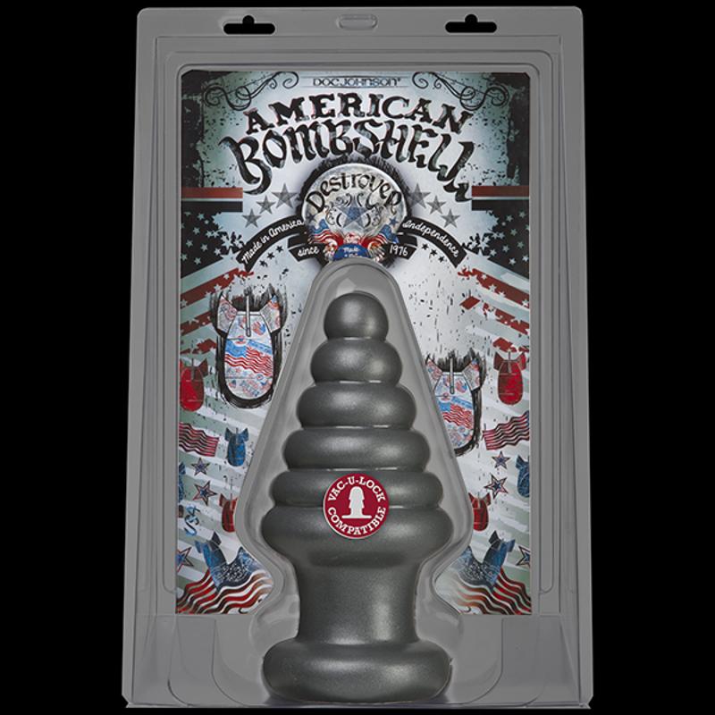 Анальна пробка для фістингу Doc Johnson American Bombshell Destroyer Gun Metal, діаметр 10,7 см