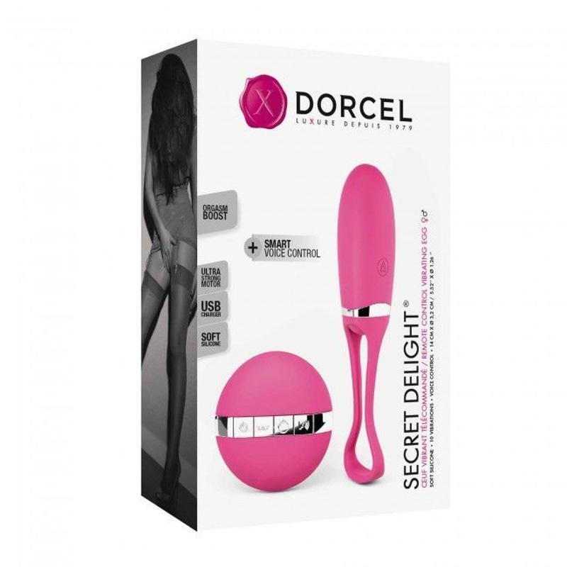Віброяйце Dorcel Secret Delight Magenta з пультом ДК, з турборежимом і голосовим керуванням