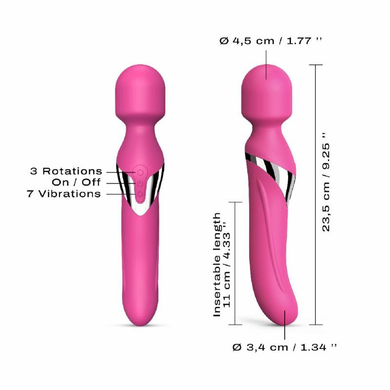 Вібромасажер 2в1 Dorcel Dual Orgasms Magenta класичний масажер і вібратор з перлинним масажем