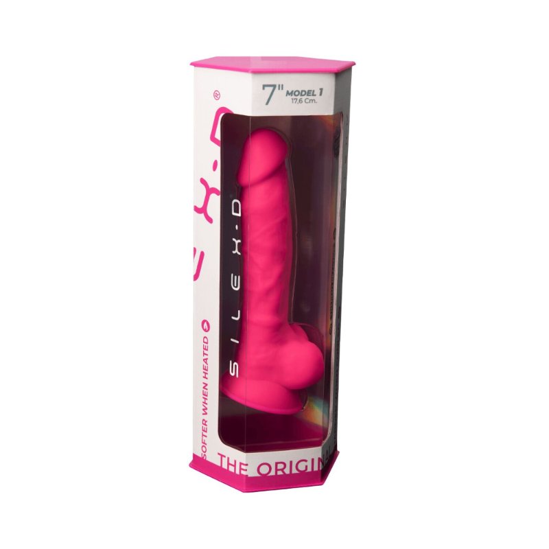 Фалоімітатор SilexD Johnny Pink (MODEL 1 size 7in), двошаровий, силікон + Silexpan, діаметр 3,8см