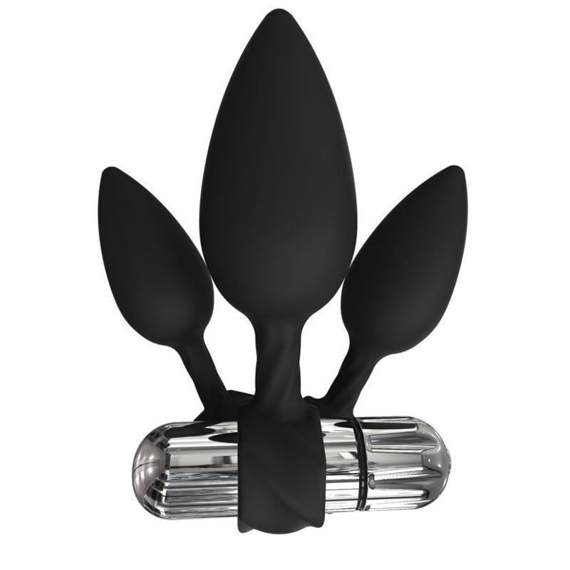 Набір анальних вібропробок Bathmate Anal Training Plugs VIBE, діаметр 2,5 см - 3,1см - 3,8см