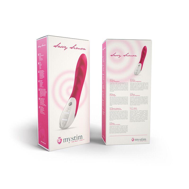 Потужний вібратор Mystim Sassy Simon Pink з двома моторами і стимулювальним рельєфом