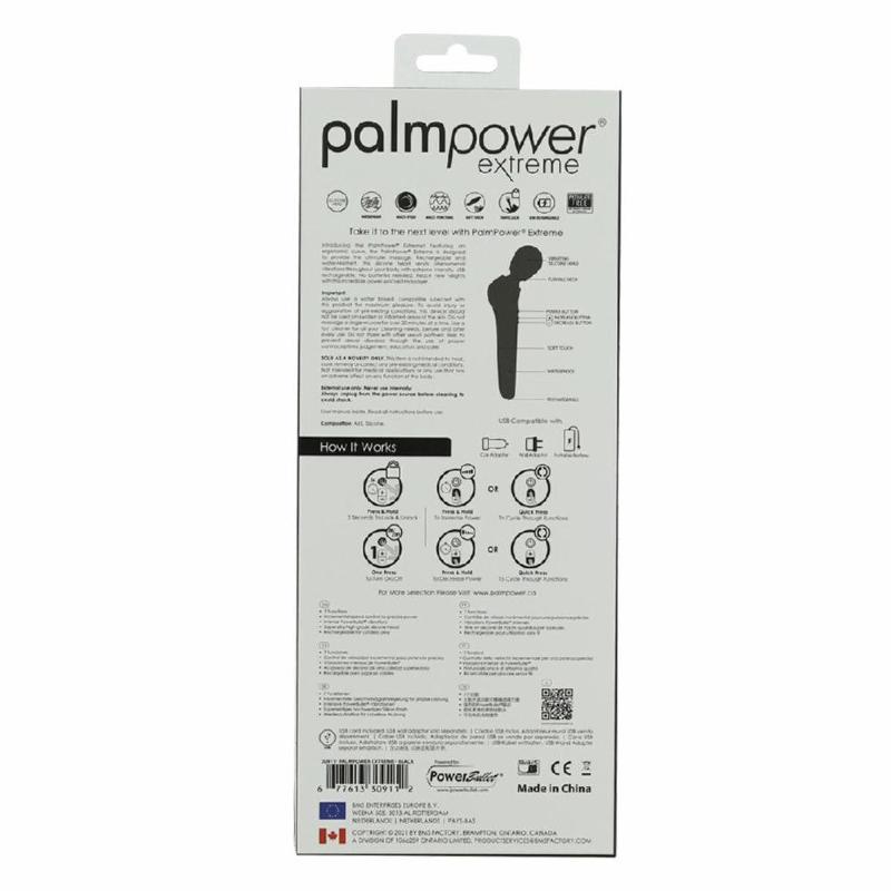 Потужний вібромасажер PalmPower Extreme - Black, 7 режимів, гнучка головка, перезаряджуваний