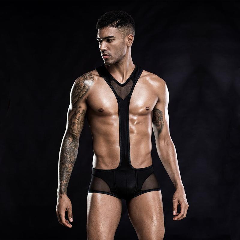 Еротичний чоловічий боді "Потужний Саймон" One Size Black - зображення 1