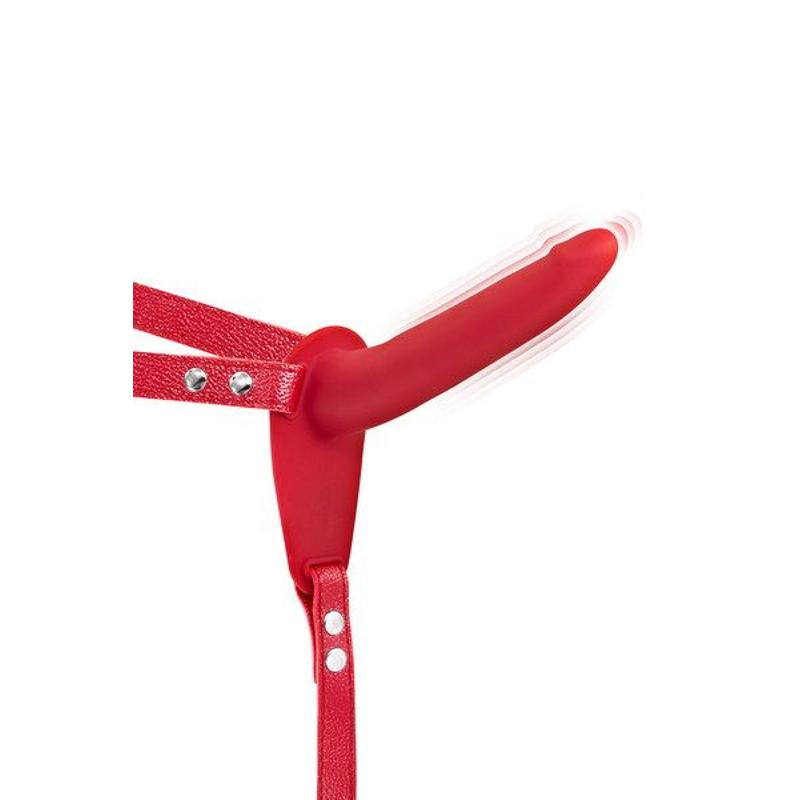 Страпон з вібрацією Fetish Tentation Vibrating Strap-On with Dildo Red - зображення 1