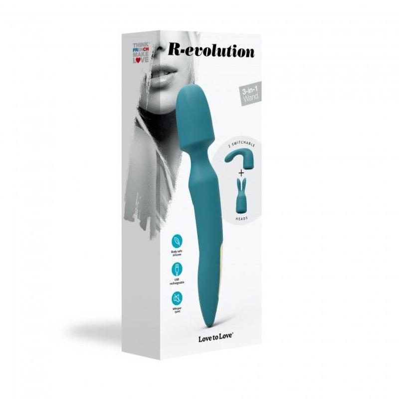 Вібромасажер з двома насадками Love To Love R-EVOLUTION TEAL ME, гнучка головка
