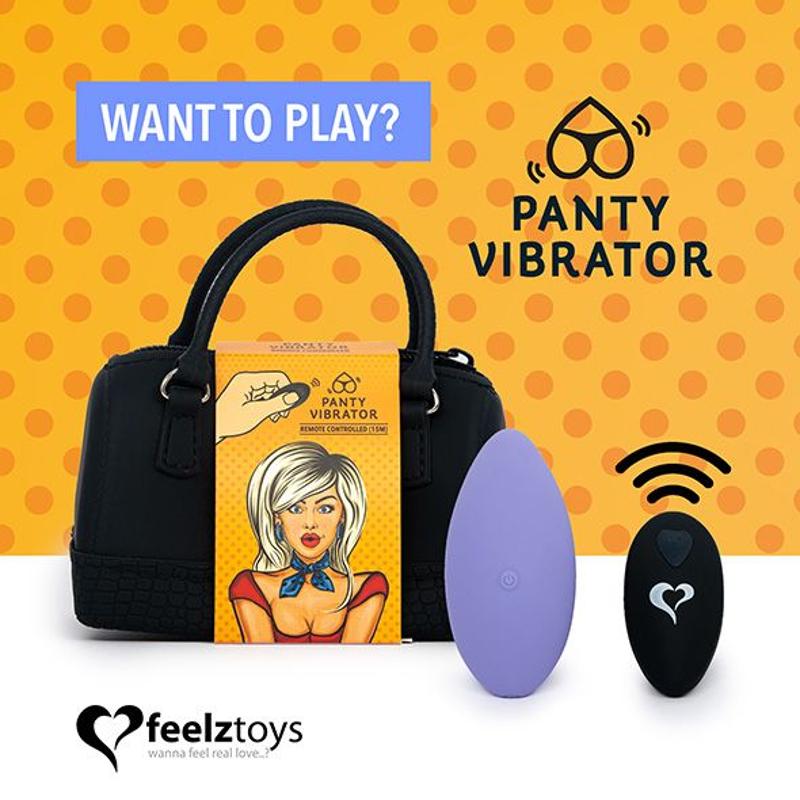 Вібратор в трусики FeelzToys Panty Vibrator Purple з пультом ДК, 6 режимів роботи, сумочка-чохол - зображення 1