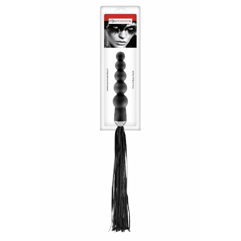 Флогер з ручкою - анальним намистом Fetish Tentation Whip with Rosary Handle
