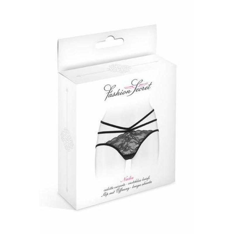Трусики з відкритою попкою Fashion Secret Nadia Black