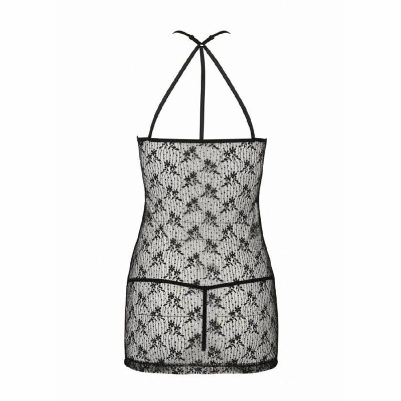 Напівпрозора сорочка Passion AZALIA CHEMISE S/M, black