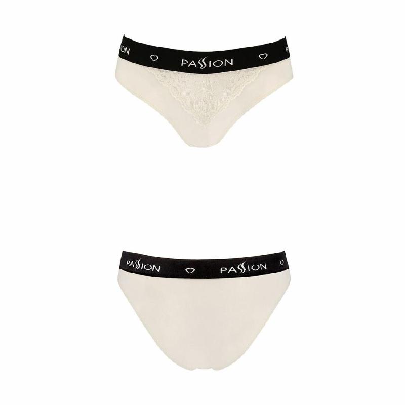 Трусики з широкою гумкою і мереживом Passion PS001 PANTIES M, ecru