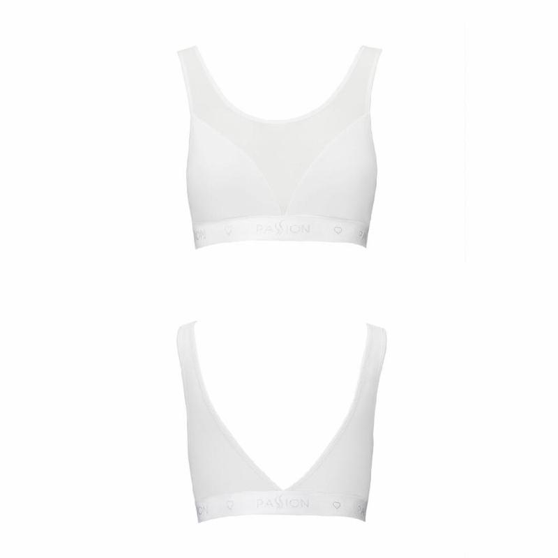 Топ з прозорою вставкою Passion PS002 TOP M, white