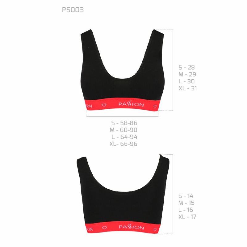 Спортивний топ на широких бретелях Passion PS003 TOP S, black