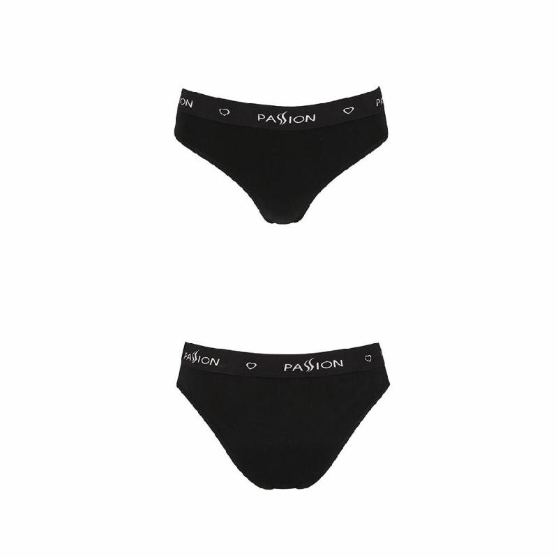 Трусики-сліпи з бавовни та еластаном Passion PS004 PANTIES L, black