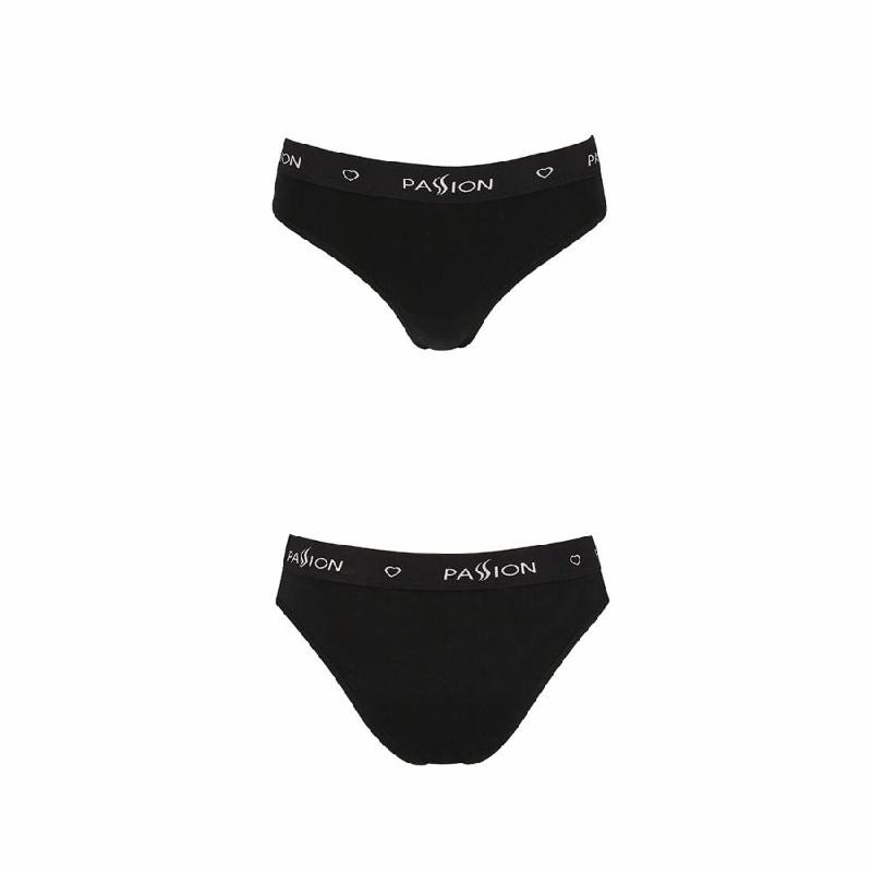 Трусики-сліпи з бавовни з еластаном Passion PS004 PANTIES M, black