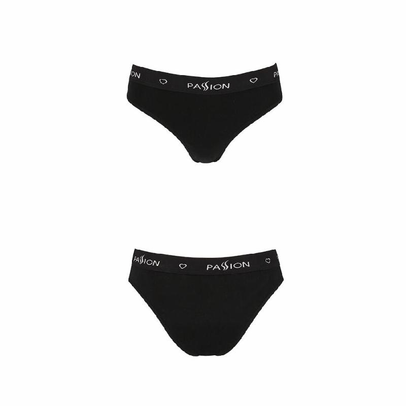 Трусики-сліпи з бавовни та еластаном Passion PS004 PANTIES S, black