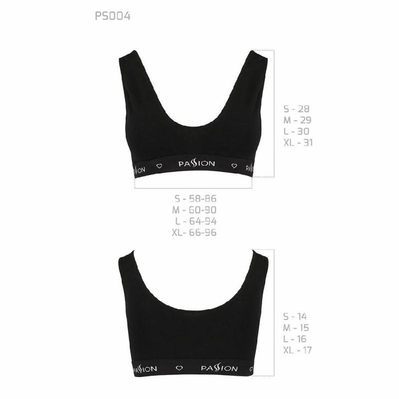 Спортивний топ з широкою гумкою Passion PS004 TOP XL, black