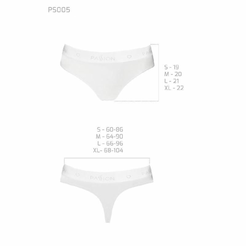 Трусики-бразиліана з бавовни Passion PS005 PANTIES L, white