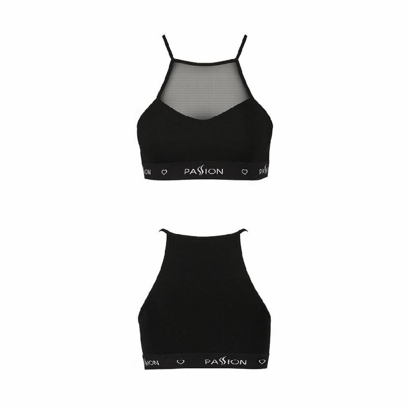Спортивний топ з прозорою вставкою Passion PS006 TOP XL, black