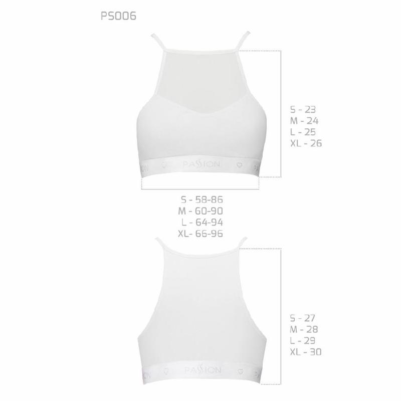 Спортивний топ з прозорою вставкою Passion PS006 TOP L, white