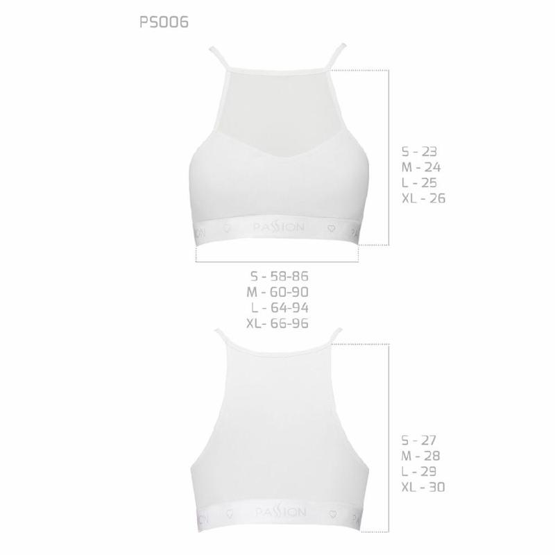 Спортивний топ з прозорою вставкою Passion PS006 TOP M, white