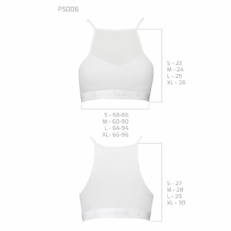 Спортивний топ з прозорою вставкою Passion PS006 TOP S, white