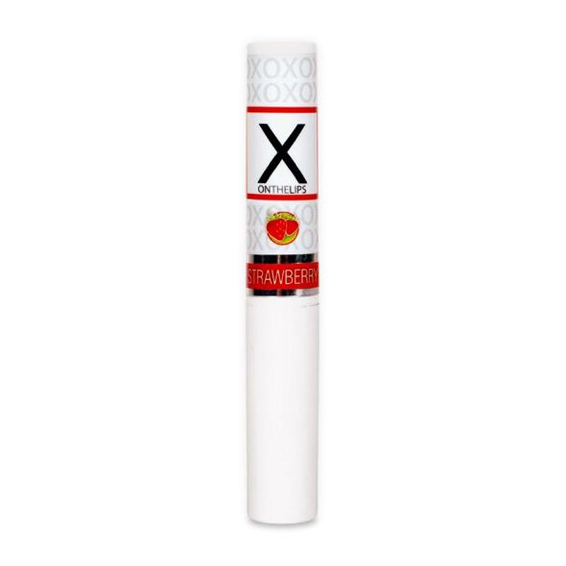 Стимулювальний бальзам для губ унісекс Sensuva – X on the Lips Strawberry з феромонами, полуниця