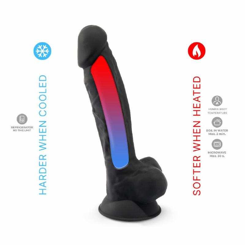 Фалоімітатор SilexD Vetus Black (MODEL 1 size 8in), двошаровий, силікон + Silexpan, діаметр 4,2см