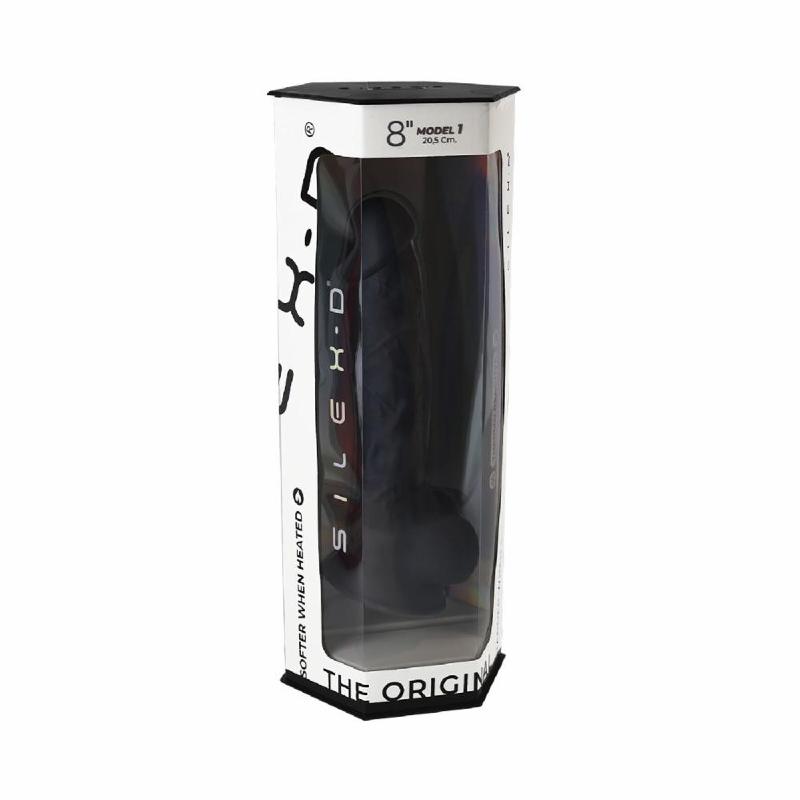 Фалоімітатор SilexD Vetus Black (MODEL 1 size 8in), двошаровий, силікон + Silexpan, діаметр 4,2см