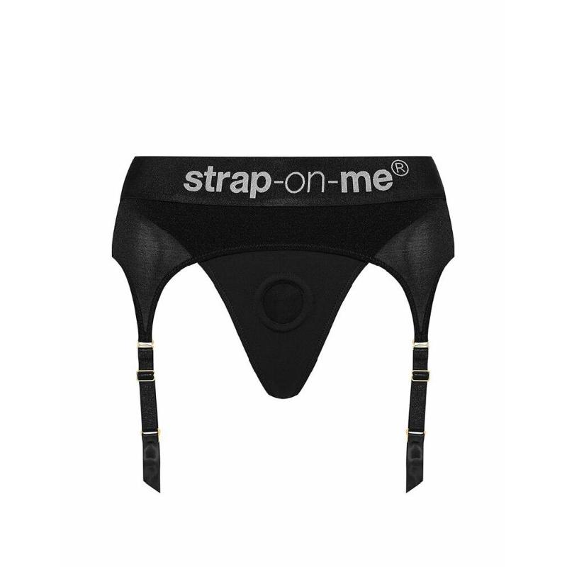 Трусики для страпона з підв’язками для панчіх Strap-On-Me REBEL HARNESS - M