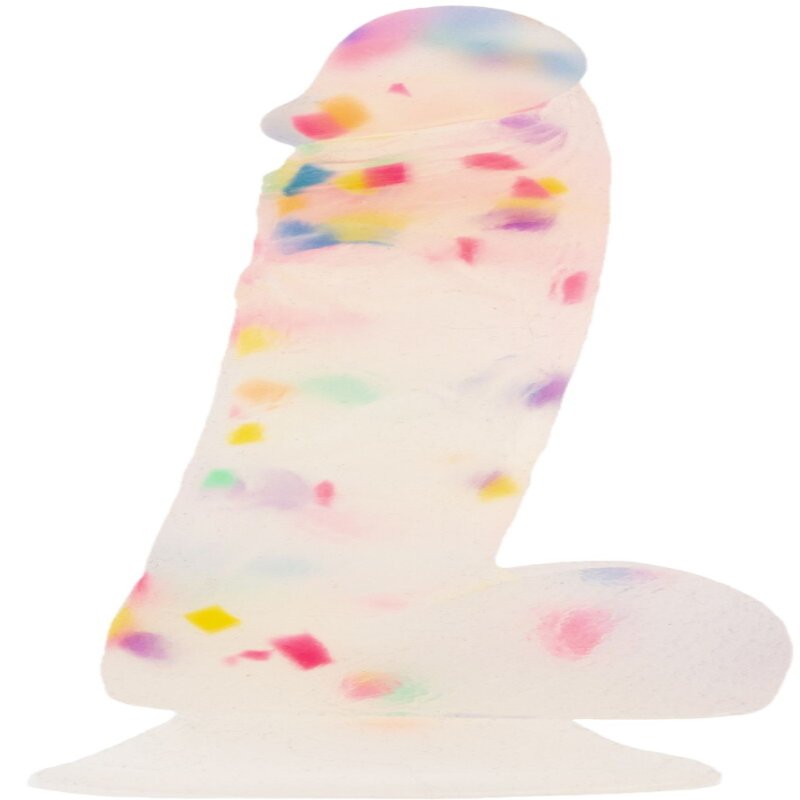 Фалоімітатор з конфетті ADDICTION - PARTY MARTY 7.5″ - FROST & CONFETTI, 19 см, силікон - зображення 1