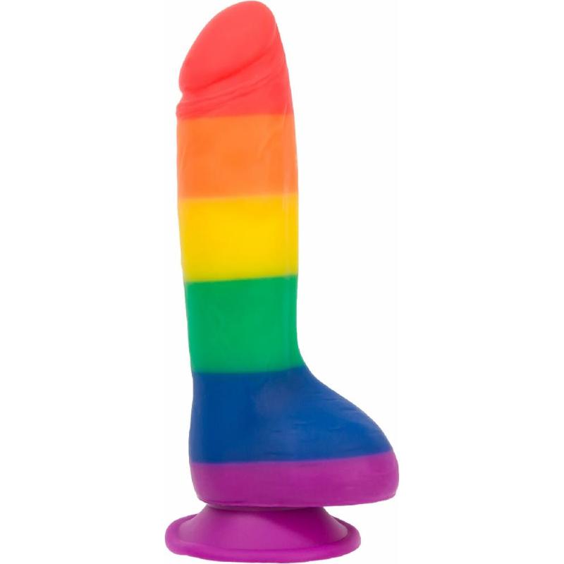 Райдужний фалоімітатор ADDICTION - JUSTIN - 8 "- RAINBOW, 20,3 см, силікон, вібропуля в подарунок - зображення 1