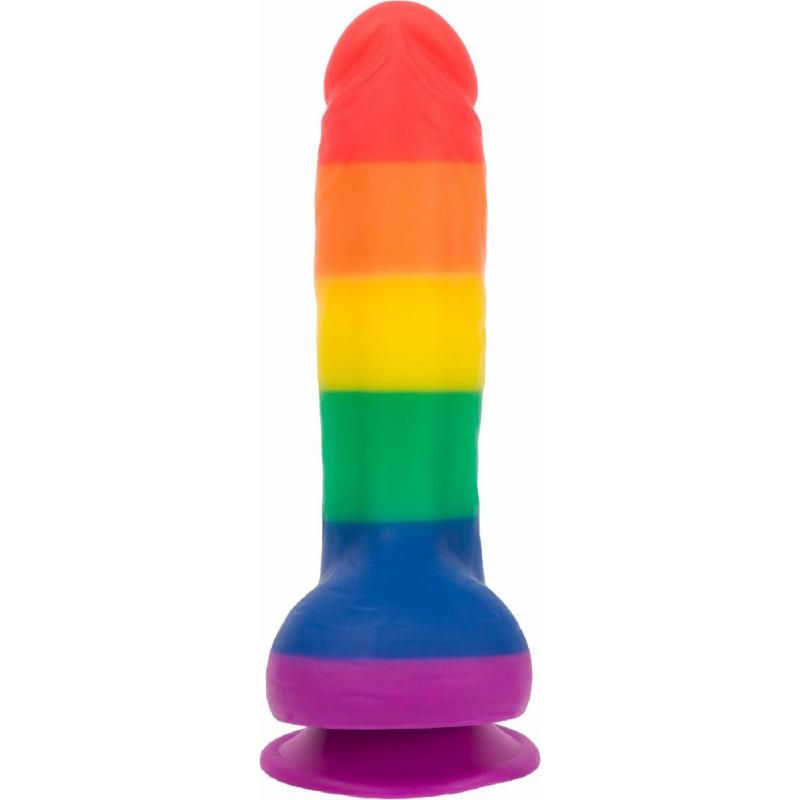 Райдужний фалоімітатор ADDICTION - JUSTIN - 8 "- RAINBOW, 20,3 см, силікон, вібропуля в подарунок