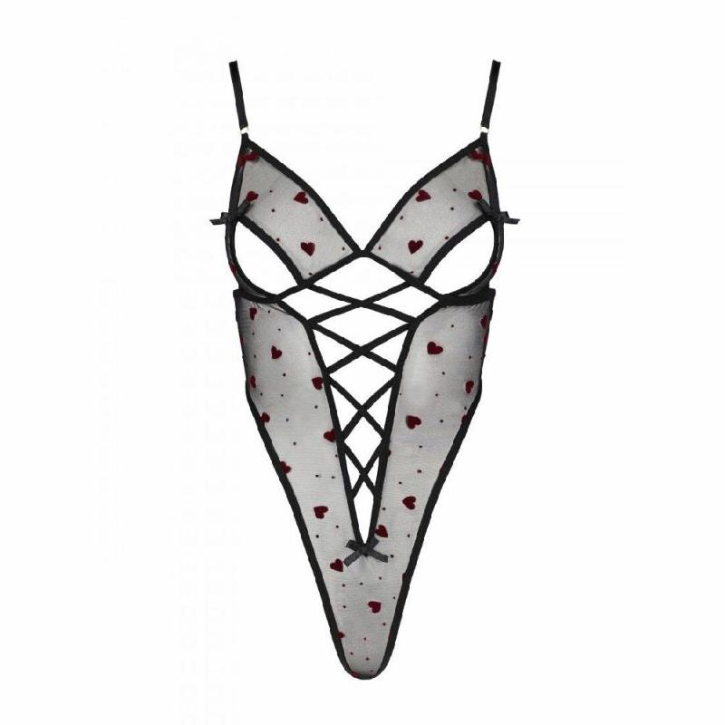 Еротичний боді з малюнком Passion LOVELIA BODY L/XL, black