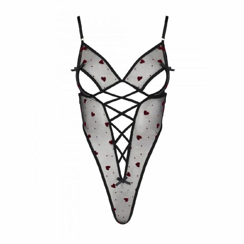 Еротичний боді з малюнком Passion LOVELIA BODY S/M, black