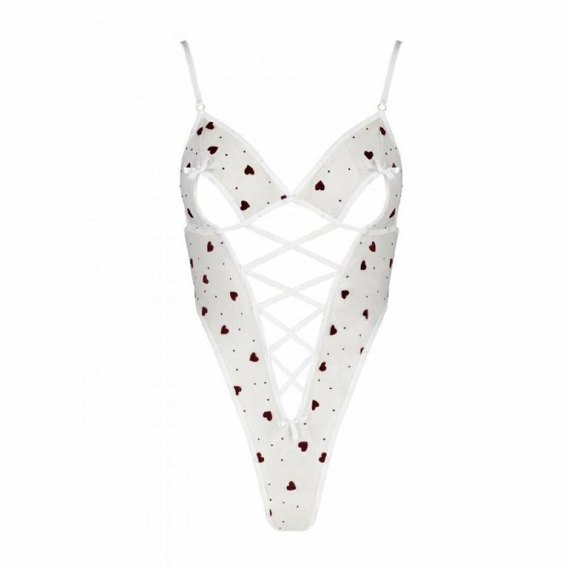 Еротичний боді з малюнком Passion LOVELIA BODY L/XL, white